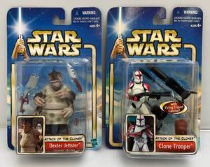 lot 28 image: STAR WARS Attack Of The Clones Action Figures (New Old Stock)