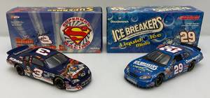 lot 123 image: Vintage Collectible 124 Scale Die Cast NASCAR DALE EARNHARDT JR. #3 & KEVIN HARVICK #29 Cars In Original Boxes