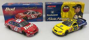 lot 127 image: Vintage Collectible 124 Scale Die Cast NASCAR DALE EARNHARDT JR. #8 & KEVIN HARVICK #29 Cars In Original Boxes