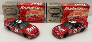 lot 134 image: Vintage Collectible 124 Scale Die Cast NASCAR DALE EARNHARDT JR. #8  Michigan And Atlanta Speedway Cars In Original Boxes