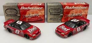 lot 135 image: Vintage Collectible 124 Scale Die Cast NASCAR DALE EARNHARDT JR. #8  Richmond & New Hampshire Speedway Cars In Original Boxes