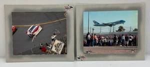 lot 167 image: NASCAR PHOTOS 2004 Photo Of Dale Earnhardt Jrs Last Lap With George W. Bush Airforce One Plane Flying Past And Dale Earnhardt Jr Last Lap Checkered Flag 10 x 12 Overall