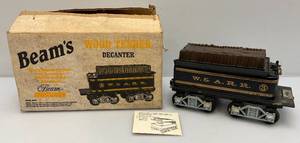 lot 187 image: 1970s Jim Beam Collectible Jersey & Western Railway Wood Tender Decanter