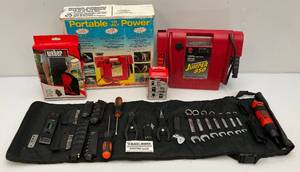 lot 210 image: Black & Decker Portable Tool Set & Portable 12 Volt Power Pack In Original Box