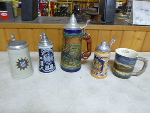 lot 42 image: 4 Beer Steins and Terry Redlin Coffee Mug