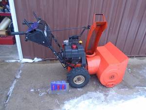 Ariens 8524 snow blower with electric start. Used condition. Tested & works. As shown.