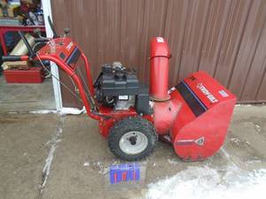 Troybilt 8 hp 24 snow thrower. Older unit. Tested & works. As shown.