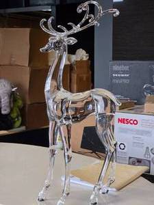lot 461 image: Plastic Reindeer Statue 9 x 24 (clear)