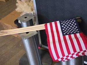lot 486 image: Lot of (12) U.S.A. Flag on Wood Stick