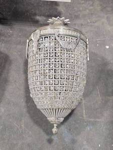 lot 222 image: Empire Chandelier Hanging Light Fixture 28 x 16