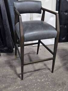 lot 242 image: 40 Padded Wood Bar Chair by Keagan