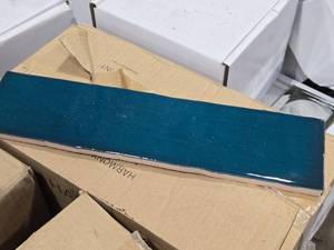 lot 284 image: Lot of (13 Boxes) 68.9-sq.ft. Harmony California Green Lampas Peacock Tile Flooring 22-count ( 286 total items )
