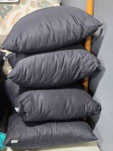 lot 295 image: Lot of (4) 13 Cloth Covered Throw Pillow by Thymo (black)