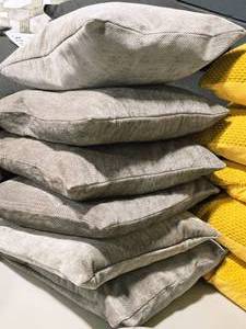 lot 308 image: Lot of (6) 19 Covered Throw Pillows with Herringbone pattern (grey)