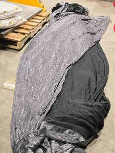 lot 342 image: Lot of (1) Dazian Crystalene Fabric Stage Curtain 25 x 16 (pewter)