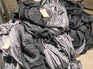 lot 353 image: Lot of (3) Crystalene Fabric Stage Curtains (blacksilver)