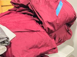 lot 345 image: Lot of (2) 25 Stage Curtains Velvet on one side (maroon)