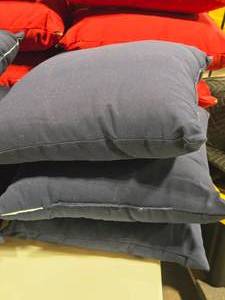 lot 333 image: Lot of (3) 16 Cotton Covered Throw Pillow (navy blue)