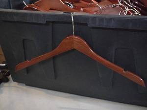 lot 596 image: Lot of (20) Wood Clothes Hangers