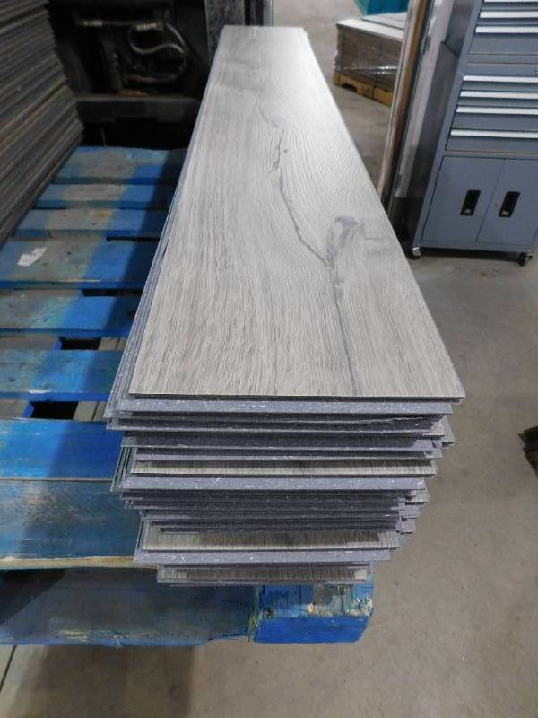 lot 18 image: 8 x 48 Click Plank Gray Laminate Water Proof Flooring (78 sq.ft)
