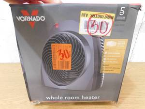 lot 30 image: Vornado VH200 1500-Watt Electric Portable Space Heater, Whole Room Vortex Heat Circulation, Charcoal