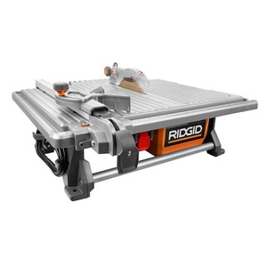 lot 44 image: RIDGID 6.5-Amp 7 in. Blade Corded Table Top Wet Tile Saw