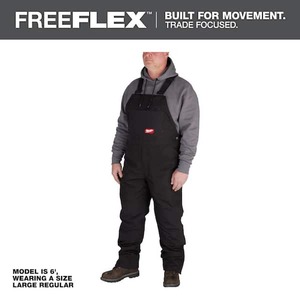lot 48 image: Milwaukee Mens XL-Regular Black FREEFLEX Insulated Bib Overalls