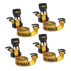 lot 64 image: DEWALT 1.0 in. x 12 ft. Ratchet Tie-Down Straps 1500 lbs. Break Strength (4-Pack)