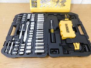 lot 39 image: DEWALT 14 in. x 38 in. Drive Polished Chrome Mechanics Tool Set (108-Piece)