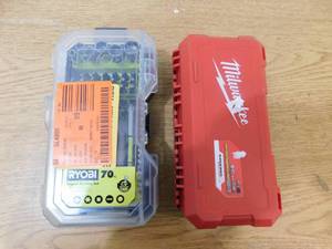lot 70 image: (2) Drill Bit sets - Milwaukee - Ryobi