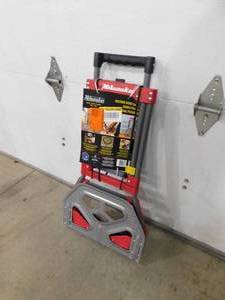 lot 100 image: Milwaukee 150 lbs. Convertible Fold-Up Steel Hand Truck with One 60 in. Bungee Cord