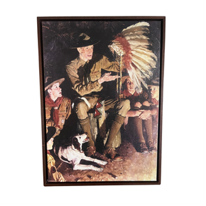 lot 20 image: Norman Rockwell The Campfire Story Framed Canvas Print