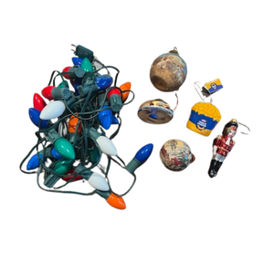 lot 34 image: Lot of Collector Christmas Ornaments and Vintage Lights