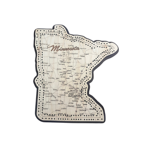 lot 44 image: Custom State of Minnesota Cribbage Board