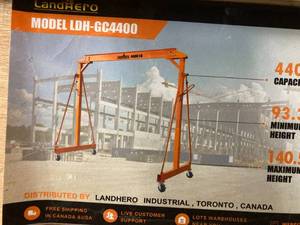 lot 79 image: LandHero 4400-LB ADJUSTABLE HEIGHT ALL-STEEL GANTRY CRANE 2025