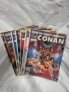 lot 305 image: Lot of 8 Vintage Conan Comics