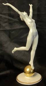 lot 5 image: Hutschenreuther Sun Child Sonnenkind Porcelain Figure by Karl Tutter - Germany US Zone