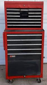 lot 63 image: Sears Craftsman Rolling 2 Piece Tool Chest