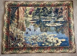 lot 100 image: Lake Giverny Belgian Tapestry