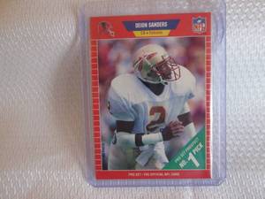 lot 23 image: 1989 Pro Set Deion Sanders Rookie C...