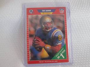 lot 112 image: 1989 ProSet Troy Aikman Rookie Card...