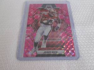 lot 166 image: 2023 Mosaic Jerry Rice Pink Prizm C...