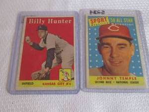 lot 225 image: 1958 Topps Johnny Temple & Billy Hu...