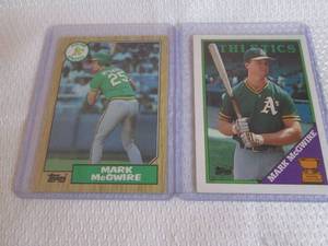 lot 236 image: 1987 & 1988 Topps Mark McGwire Card...