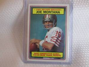 lot 238 image: 1983 Topps Joe Montana Card...