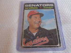 lot 240 image: 1971 Topps Ted Williams Card...