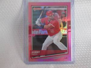 lot 253 image: 2020 Donruss Albert Pujols Pink Hol...