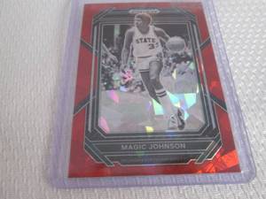 lot 283 image: 2023 Prizm Magic Johnson Red Prizm ...