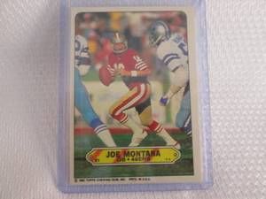 lot 290 image: 1983 Topps Joe Montana Sticker Card...