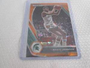 lot 329 image: 2021 Prizm Magic Johnson Orange Pri...